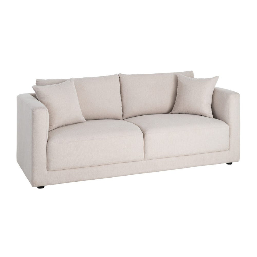 3-Seater Sofa with Elegant Cream Weave Fabric