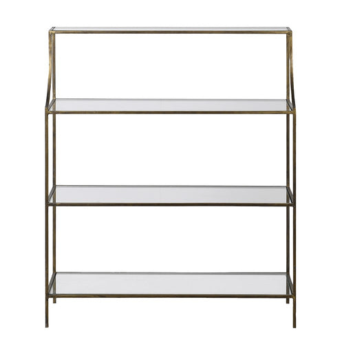 3 Tier Gold & Glass Shelving Unit