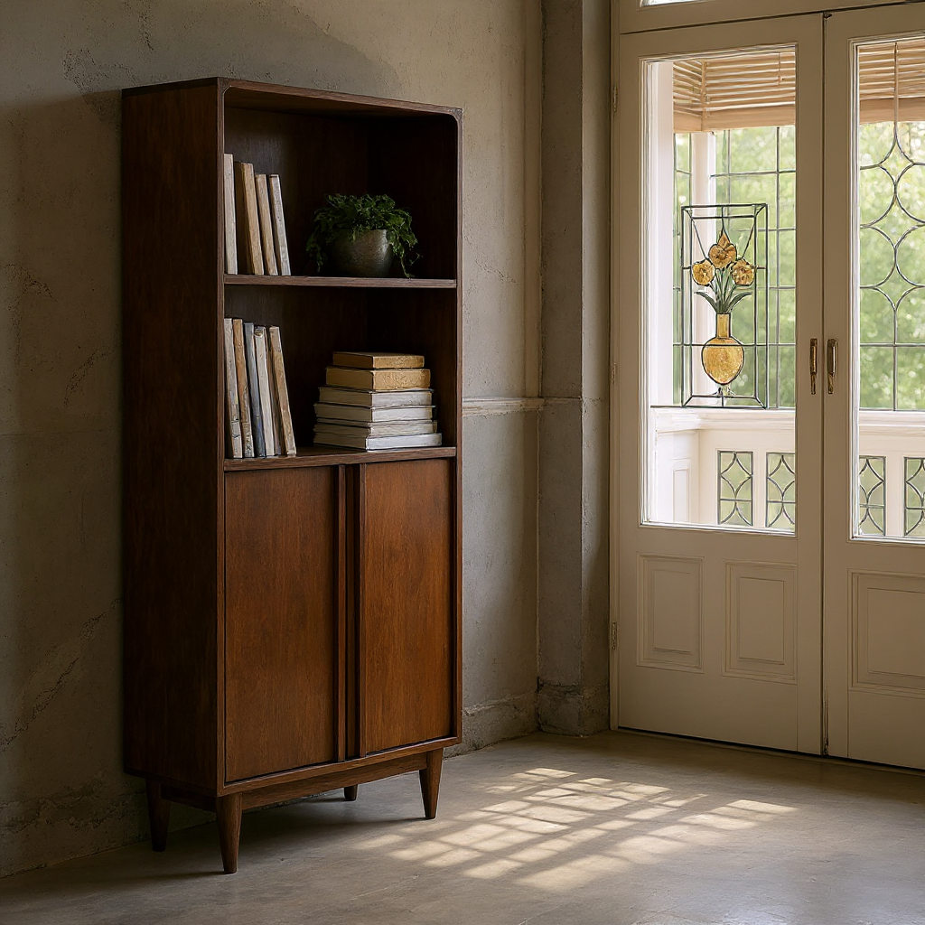 Regal Mango 2 Door Bookshelf - Elegant Mango Wood Storage Unit