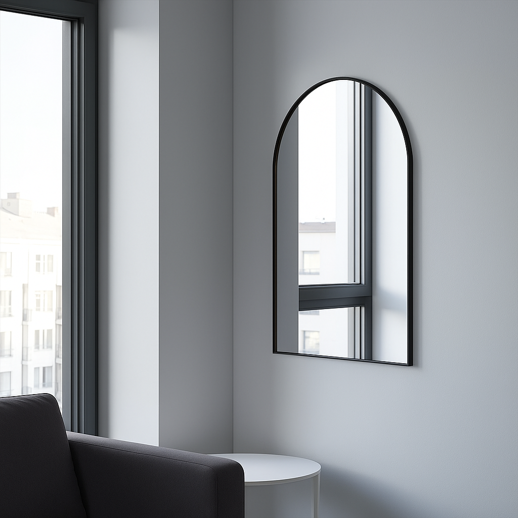 Black Framed Dome Mirror