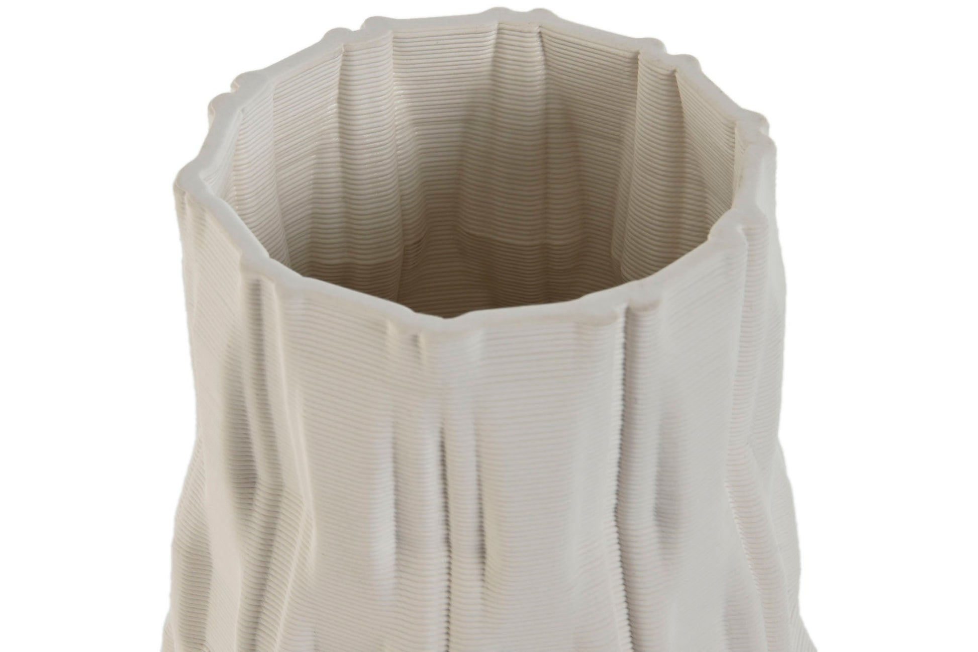 3D Printed White Rough Vase - LUXONAS