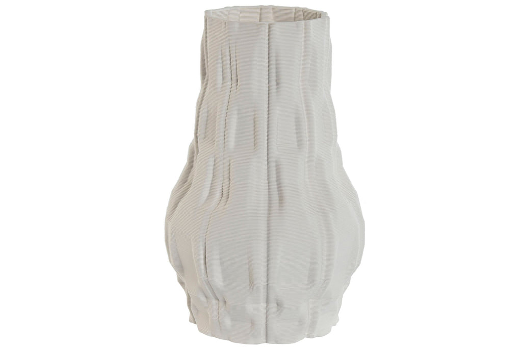 3D Printed White Rough Vase - LUXONAS