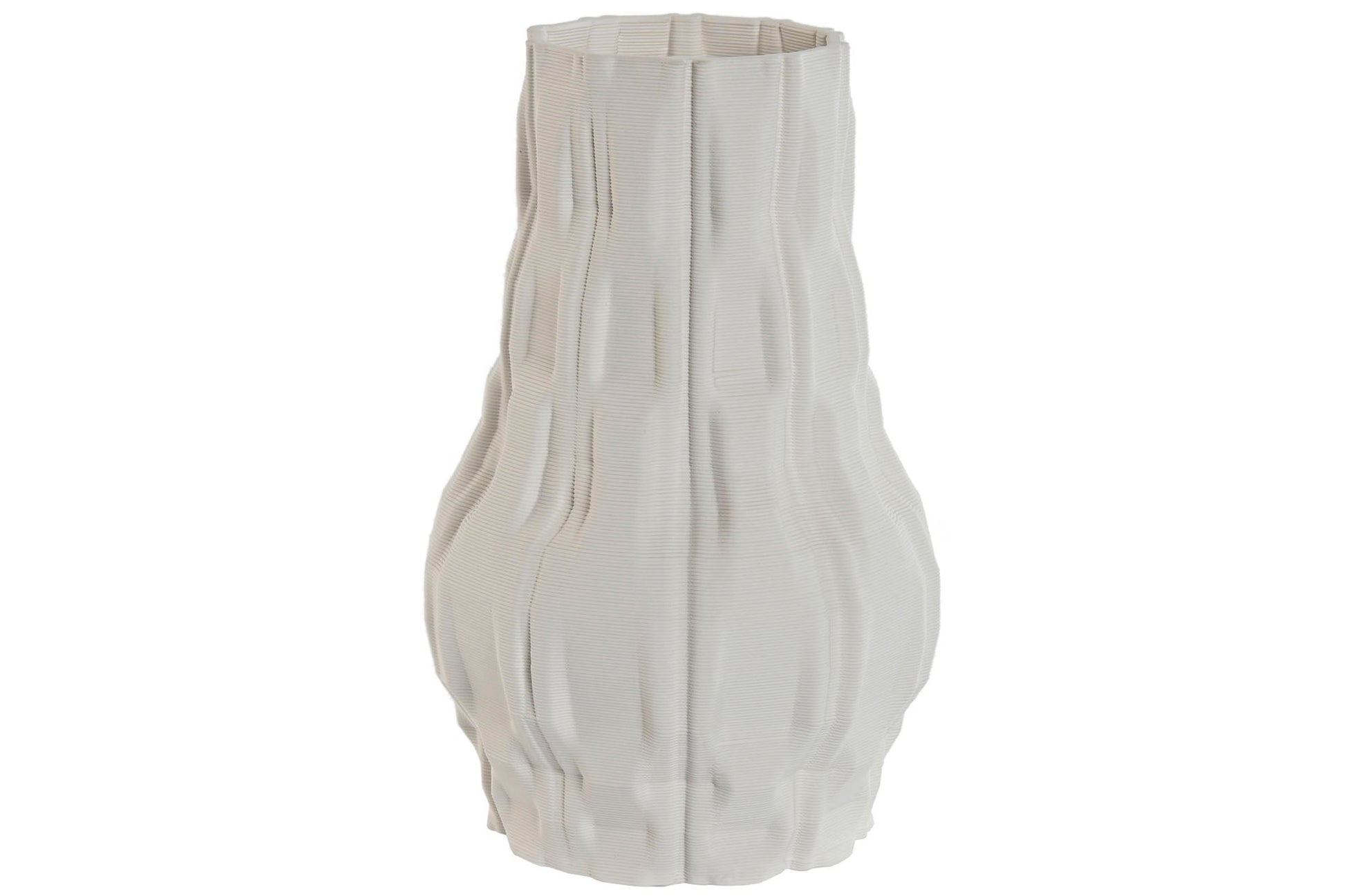3D Printed White Rough Vase - LUXONAS