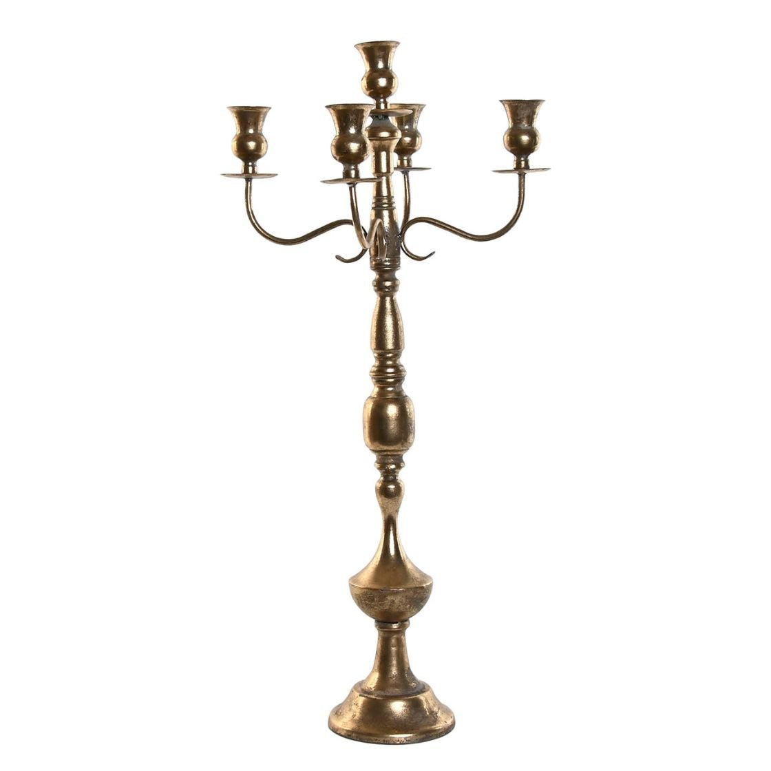 5 Arm Antique Gold Candelabra