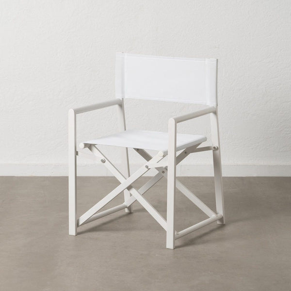 White Aluminum Director's Chair with Textilene Fabric, 56 x 53 x 84 cm