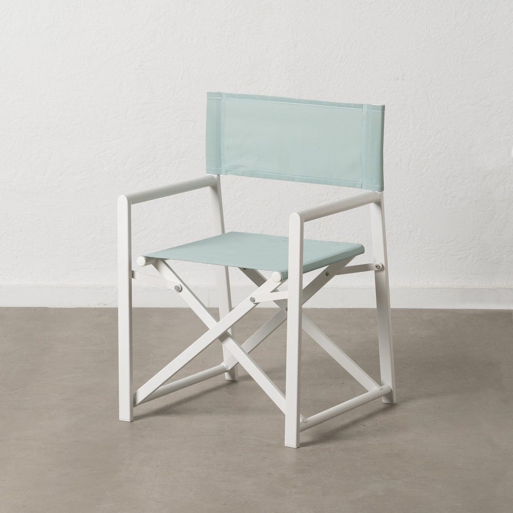 Green and White Director's Chair, 56 x 53 x 84 cm