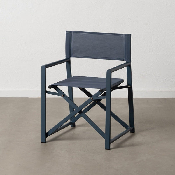 Blue Aluminum Director's Chair with Textilene Fabric, 56 x 53 x 84 cm
