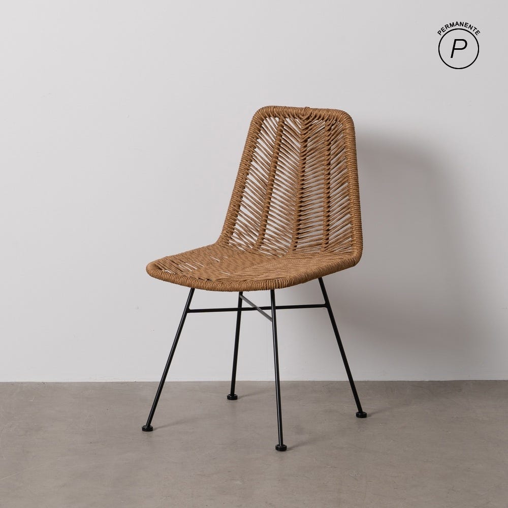 Natural Way PE-Steel Chair for Room, Dimensions 47 x 57 x 85.5 cm