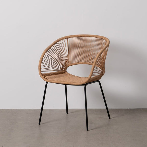 Natural PE-Steel Chair for Room Use, Dimensions 57 x 58 x 81 cm