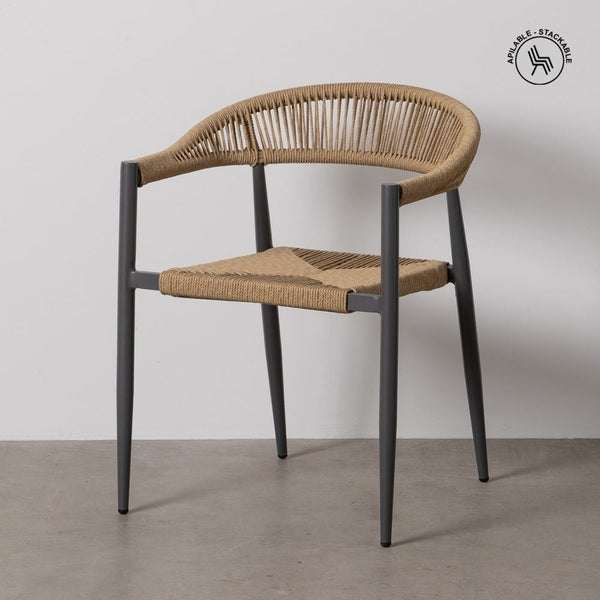 Stackable Room Chair with PE Seat and Aluminum Frame 57.5 x 56 x 74 cm