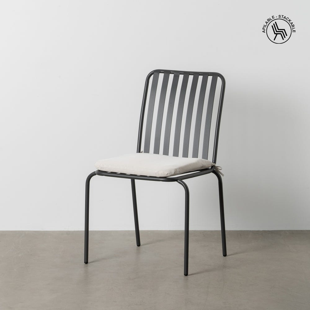 Stackable Anthracite Steel Outdoor Chair 52 x 57 x 87 cm