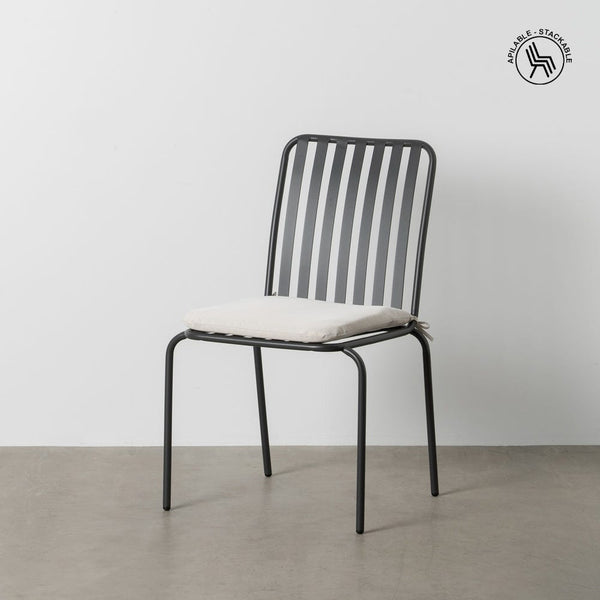 Stackable Anthracite Steel Outdoor Chair 52 x 57 x 87 cm