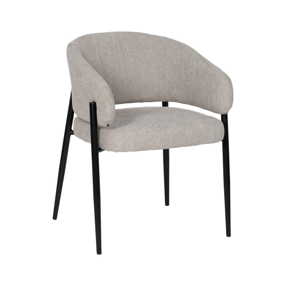 Mercury Grey Fabric & Metal Chair