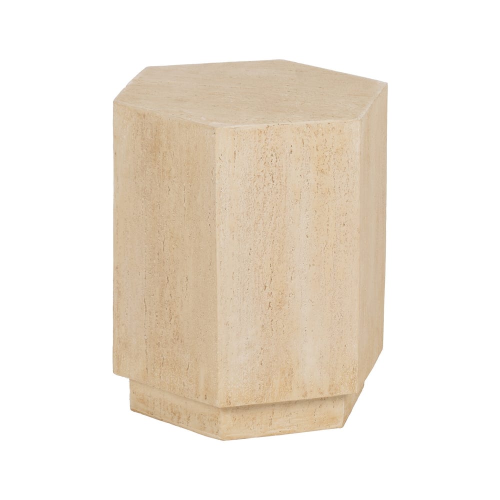 Beige Magnesium Sculptural Side Table