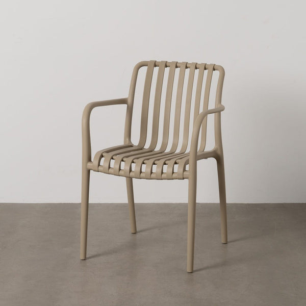 Stackable Beige Chair Made of Polypropylene, 56 x 57 x 81 cm