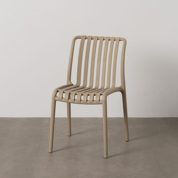 Stackable Beige Chair Made of Polypropylene, Dimensions 50 x 58 x 80 cm