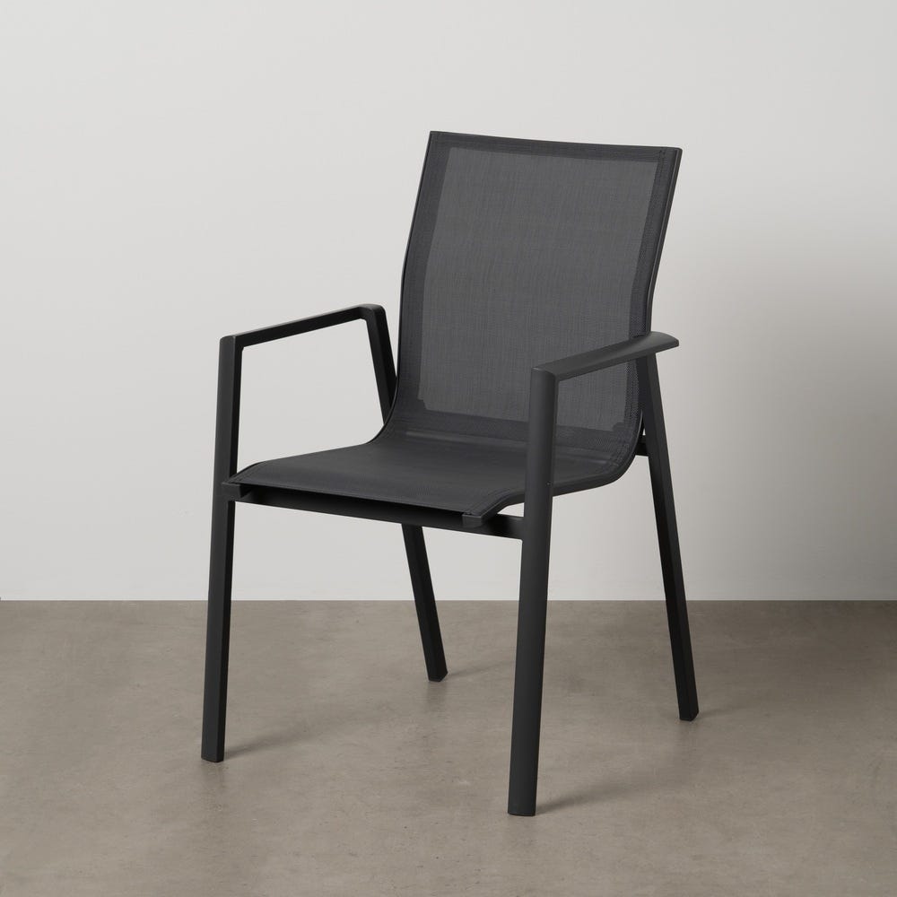 Stackable Aluminum and Textilene Chair 56.5 x 61.5 x 88.5 cm