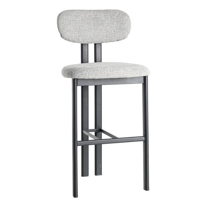 Japa Grey Fabric Metal Stool