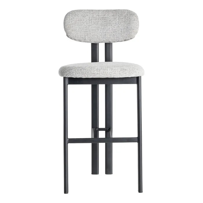 Japa Grey Fabric Metal Stool