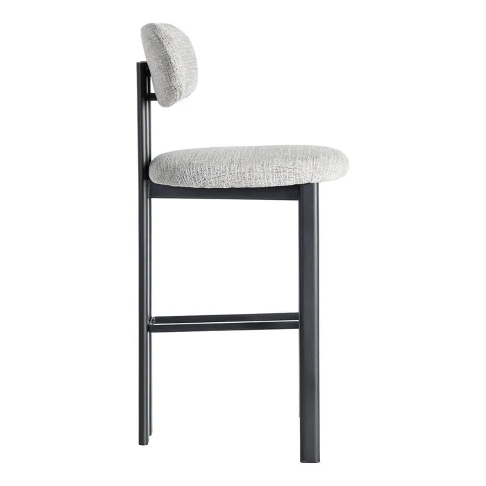 Japa Grey Fabric Metal Stool