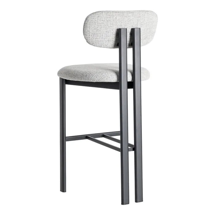 Japa Grey Fabric Metal Stool