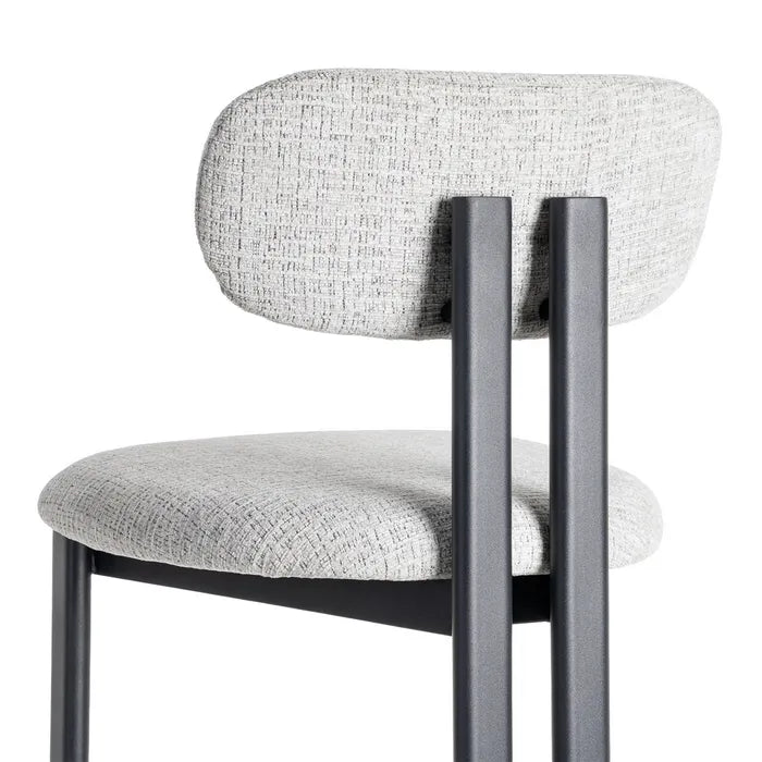 Japa Grey Fabric Metal Stool