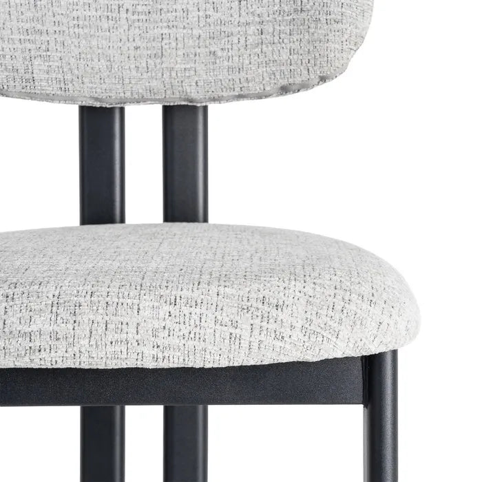 Japa Grey Fabric Metal Stool