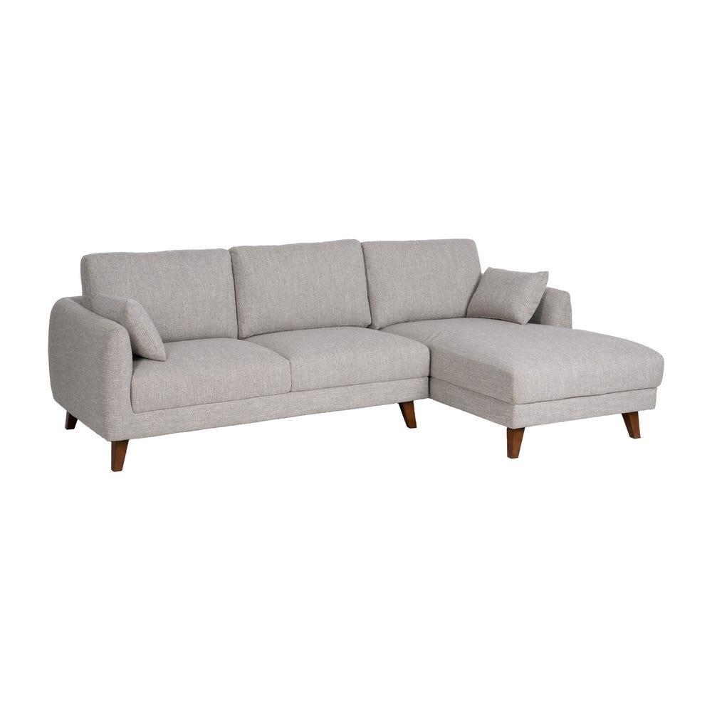 Grey Woven L-Shape Fabric Sofa