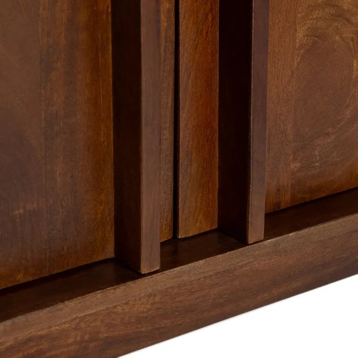 Regal Mango 2 Door Bookshelf - Elegant Mango Wood Storage Unit