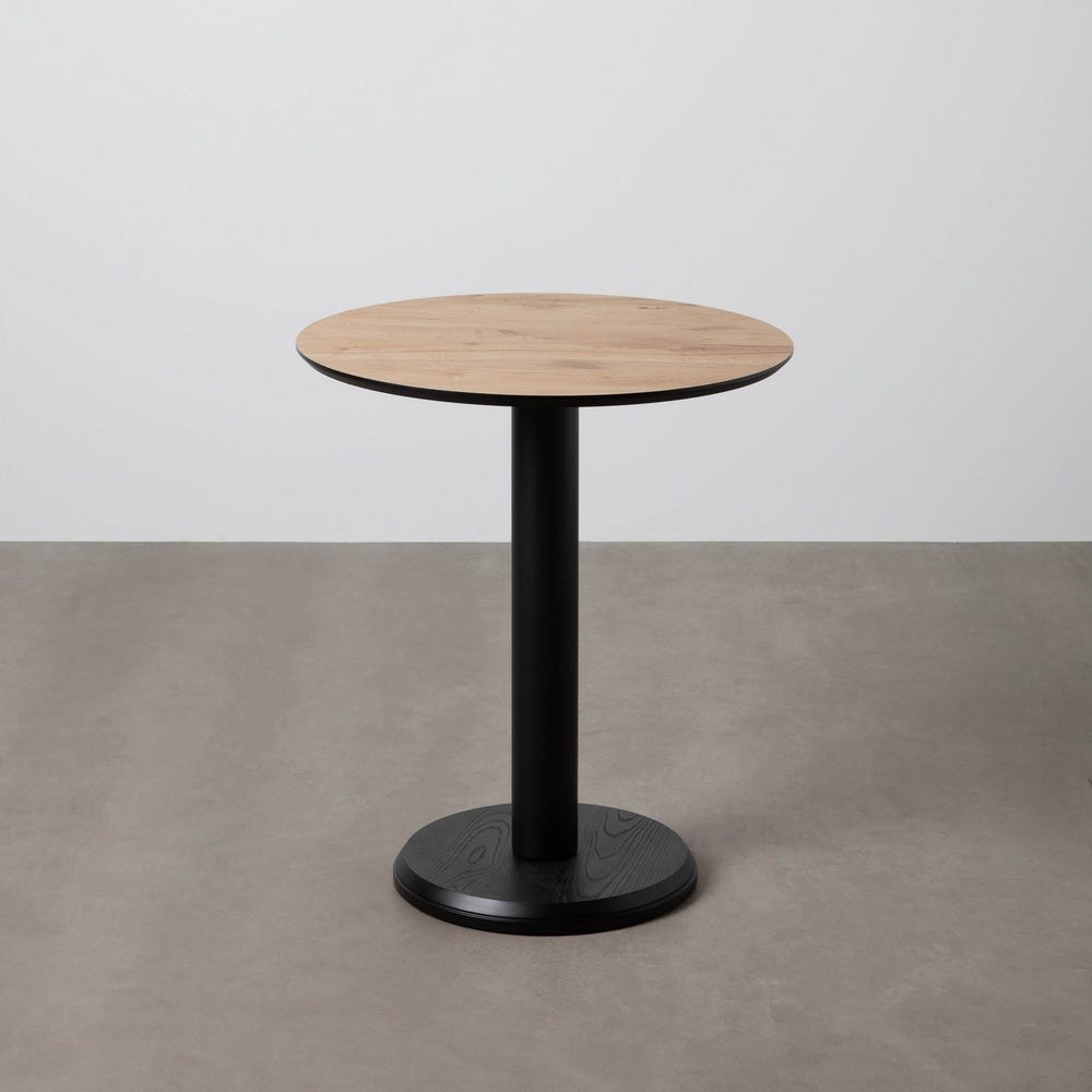 Natural Style Contract Table with Metal and Wood, 65 x 65 x 75 cm