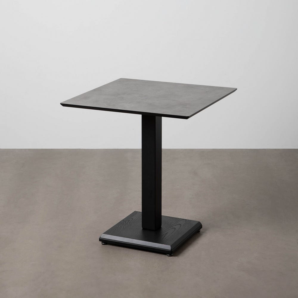 Anthracite Contract Table with Metal and Wood, 68 x 68 x 75 cm
