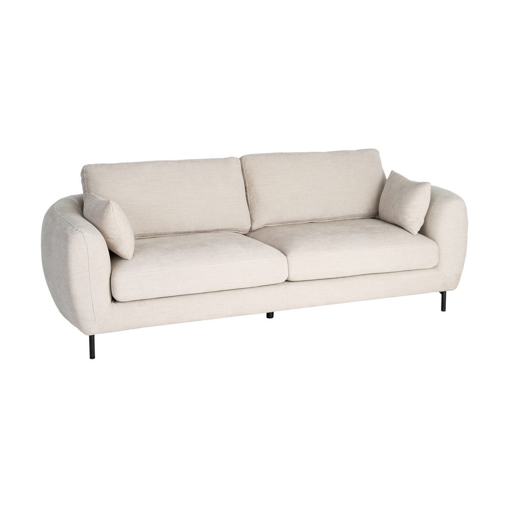 3 Seater Cream Fabric Sofa