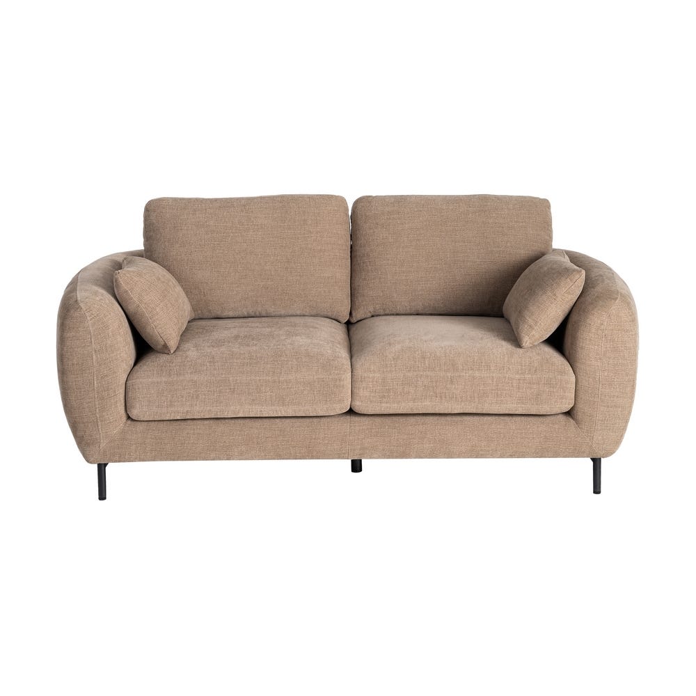 2 Seater Light Brown Fabric Sofa
