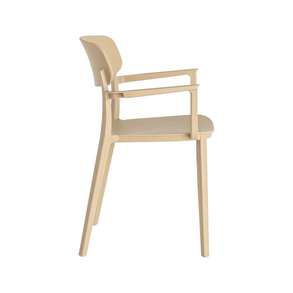 Khaki Exterior Contract Chair, Polypropylene, 51.5 x 51 x 80 cm