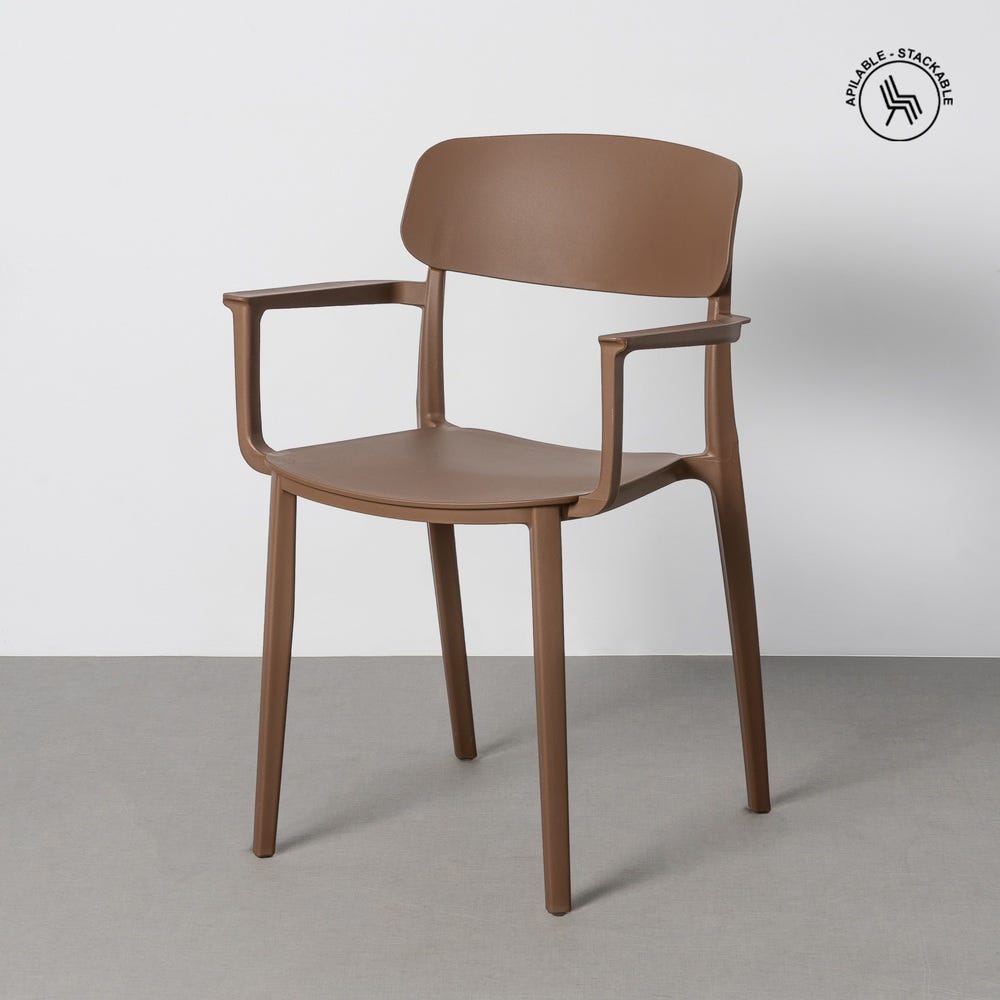 Outdoor Brown Polypropylene Contract Chair 51.5 x 51 x 80 cm