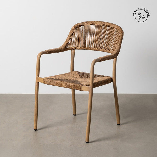 Stackable Aluminum Frame Chair with PE Rattan, 57 x 61 x 82 cm