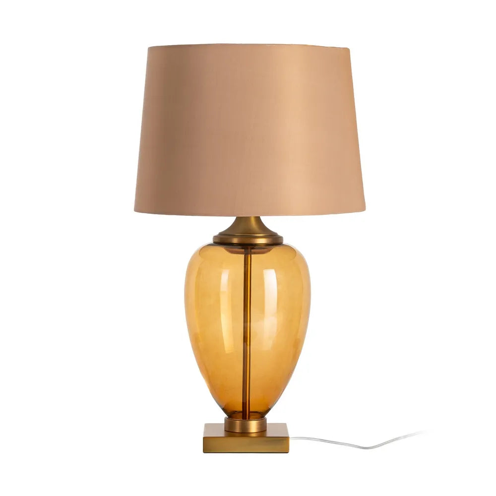 Ochre Glass Base Table Lamp