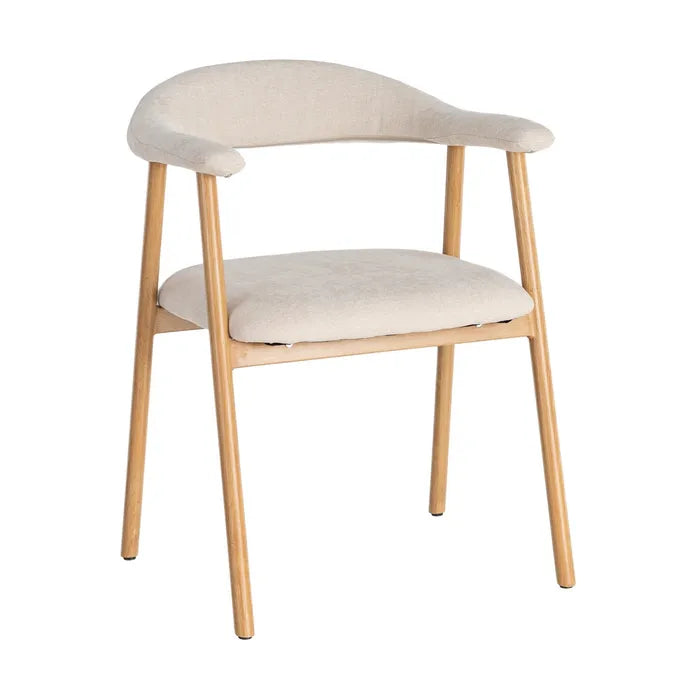 Arlo Arm Chair Cream Fabric-Metal