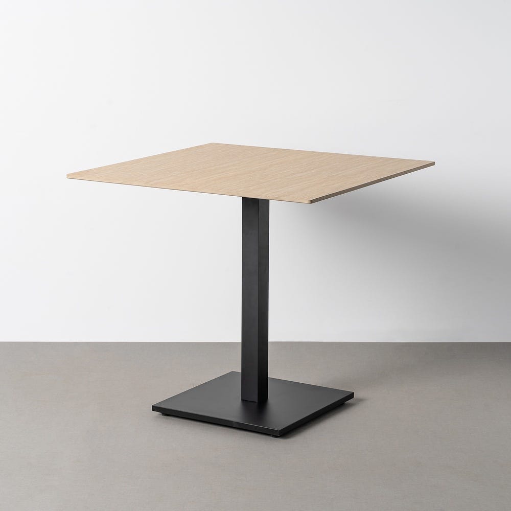 Travertine Contract Table with Sintered Stone Top, 80 x 80 x 75 cm