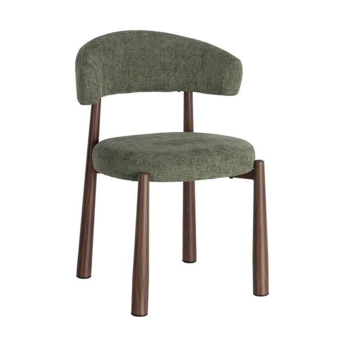 Tova Green Dining Chair — Fabric Upholstery with Metal Frame