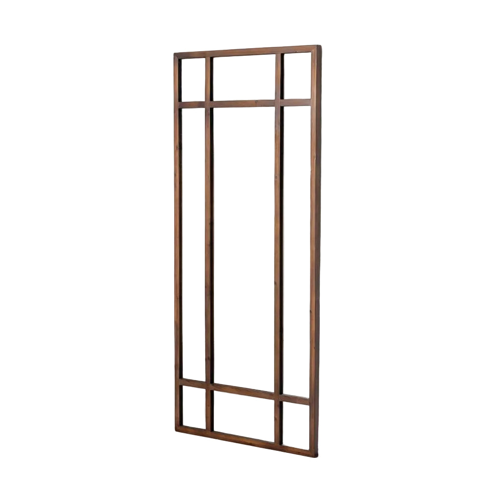 Brown Fir Wood Wall Mirror