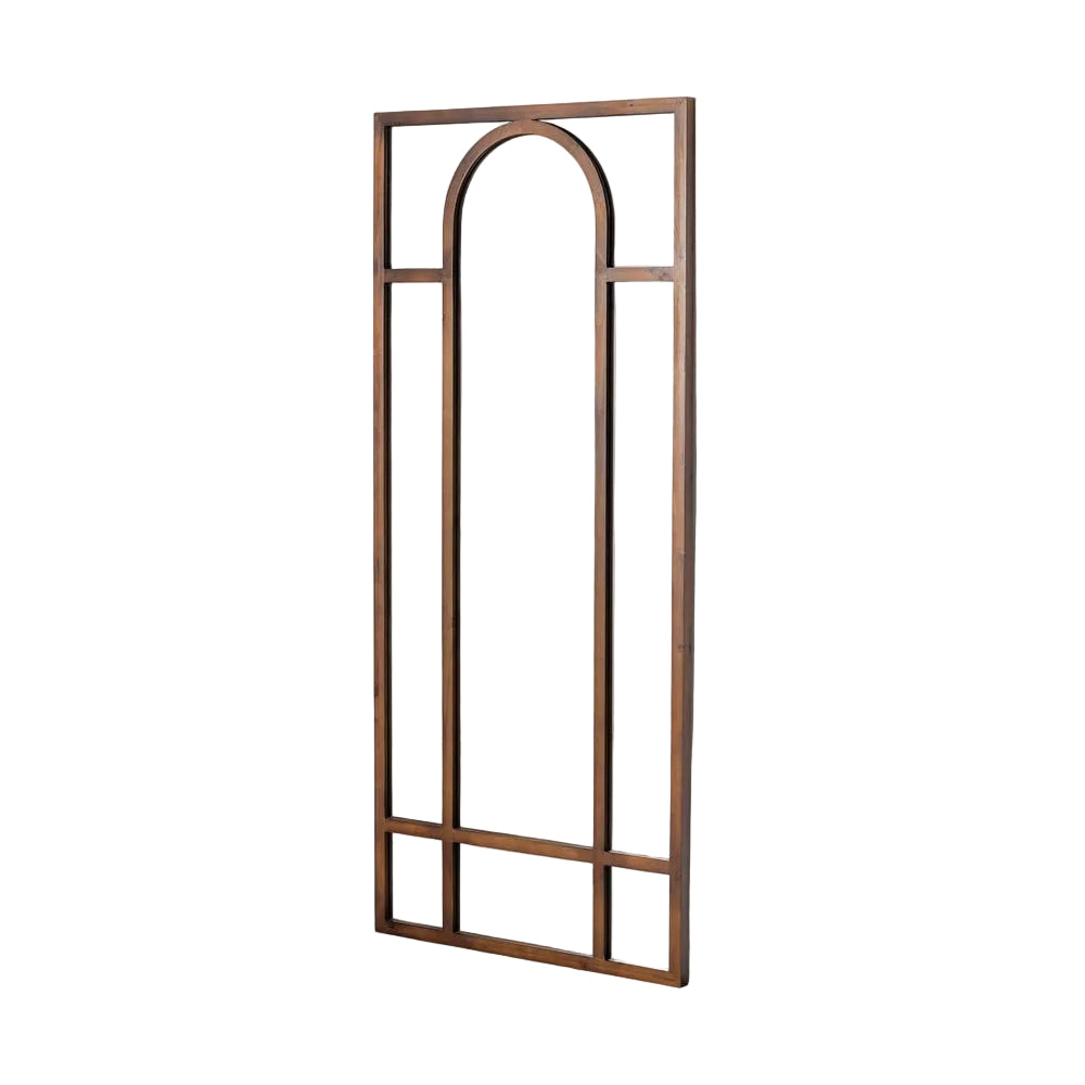 Brown Fir Wood Full-Length Mirror