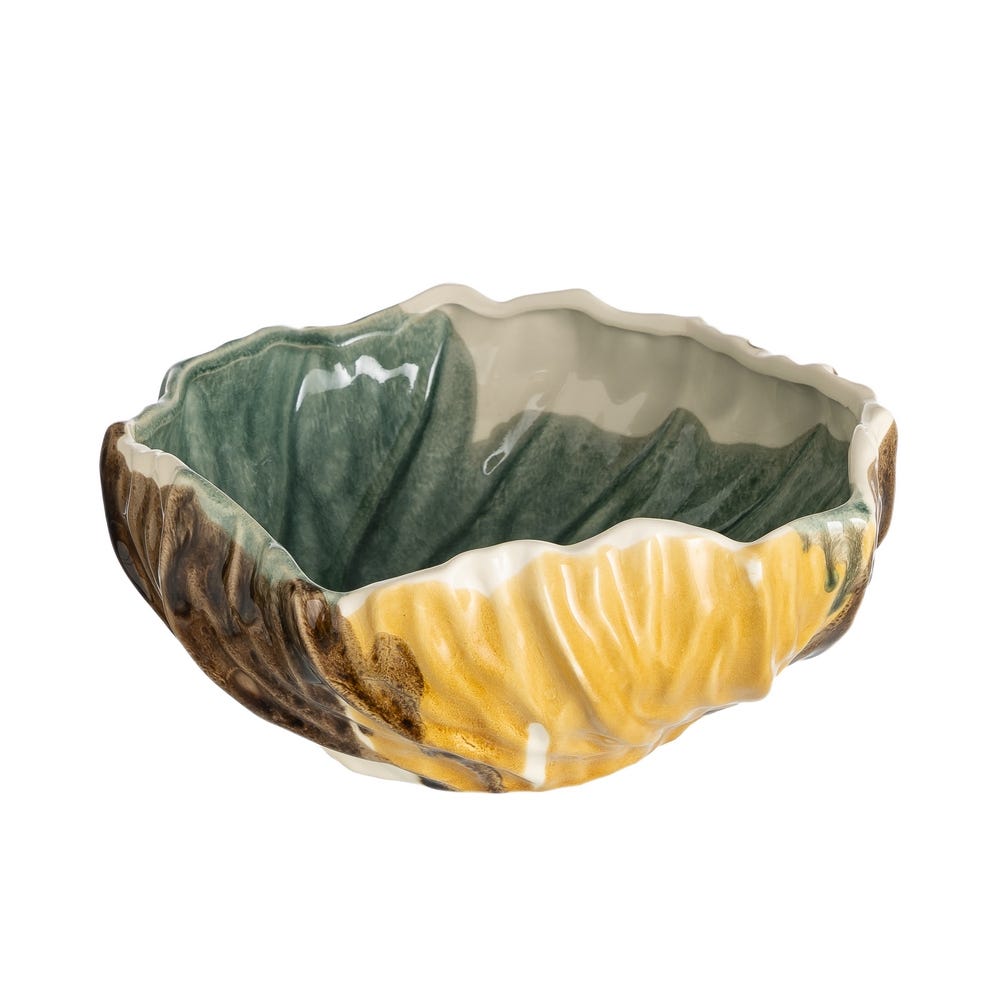 Green & Brown Ceramic Centrepiece Bowl