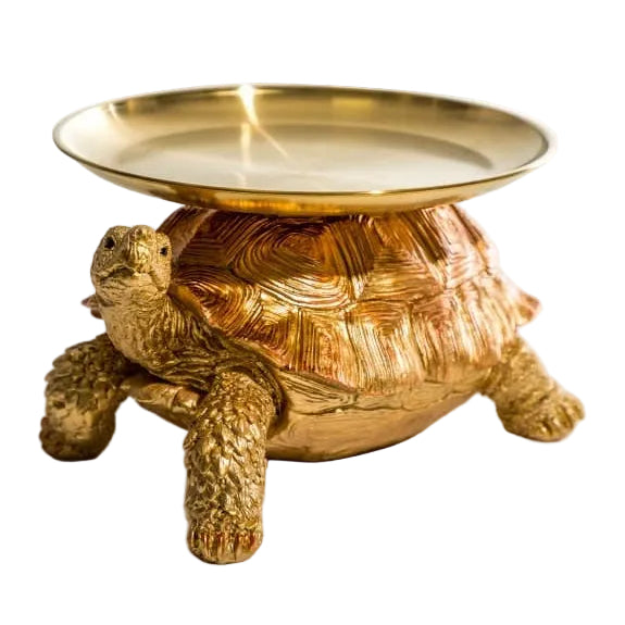 Gold & Bronze Tortoise w/ Gold Tray