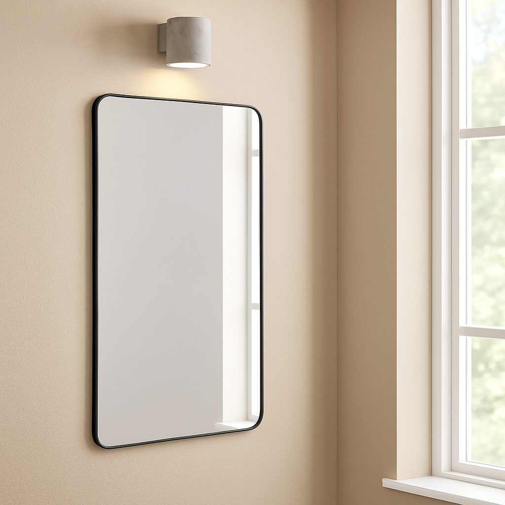 Stylish Black Metal Frame Mirror - Modern Design