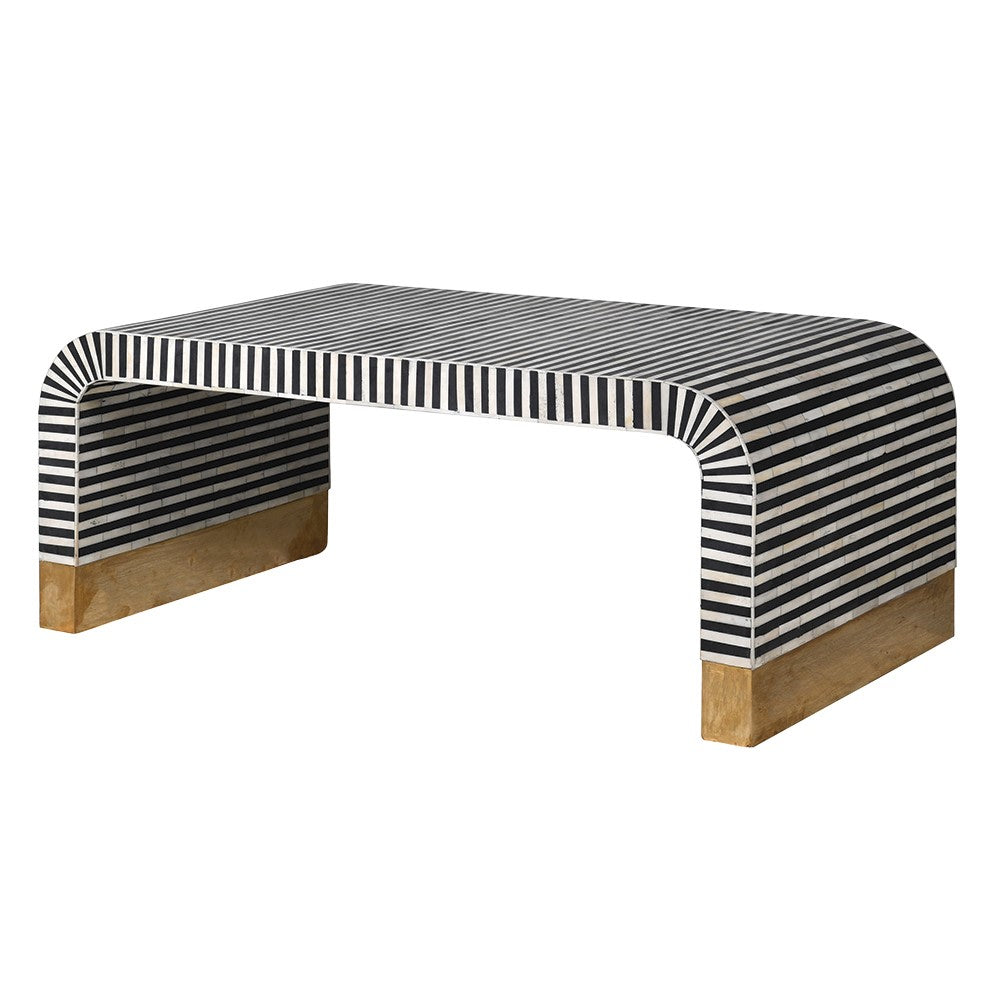Monochrome and Gold Bone Inlay Coffee Table