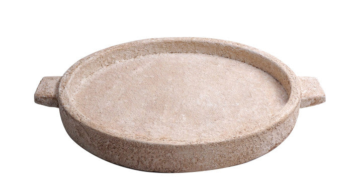 Flat Travertine Round Bowl