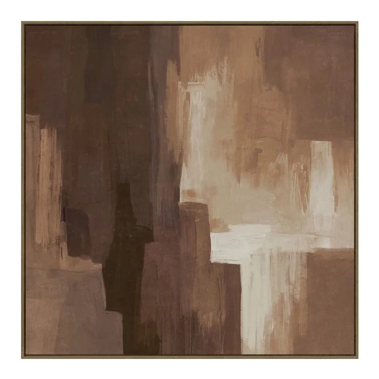 Cocoa Cascade Abstract Canvas Wall Art