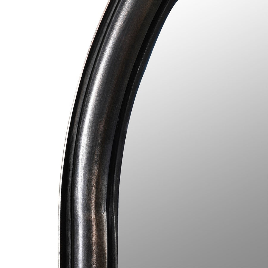 Black Curved Rectangular Wall Mirror