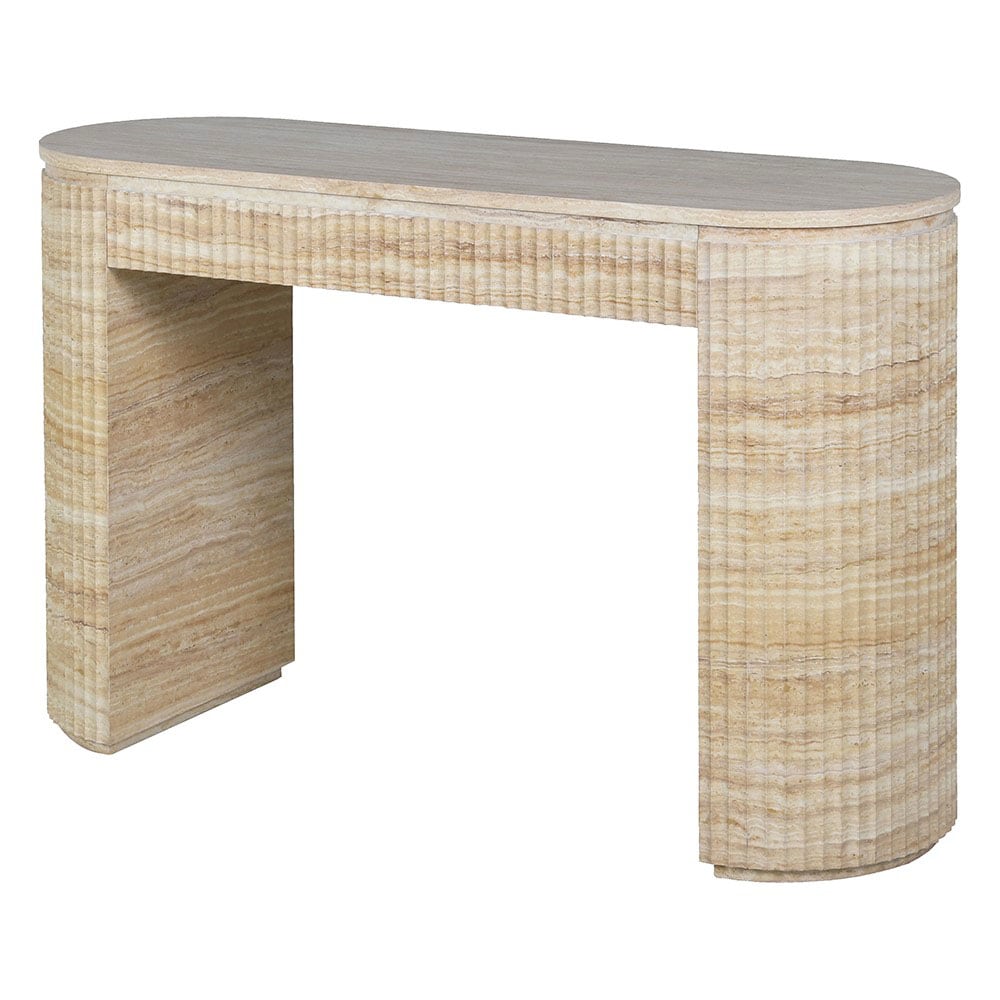 Arden Faux Travertine Console Table
